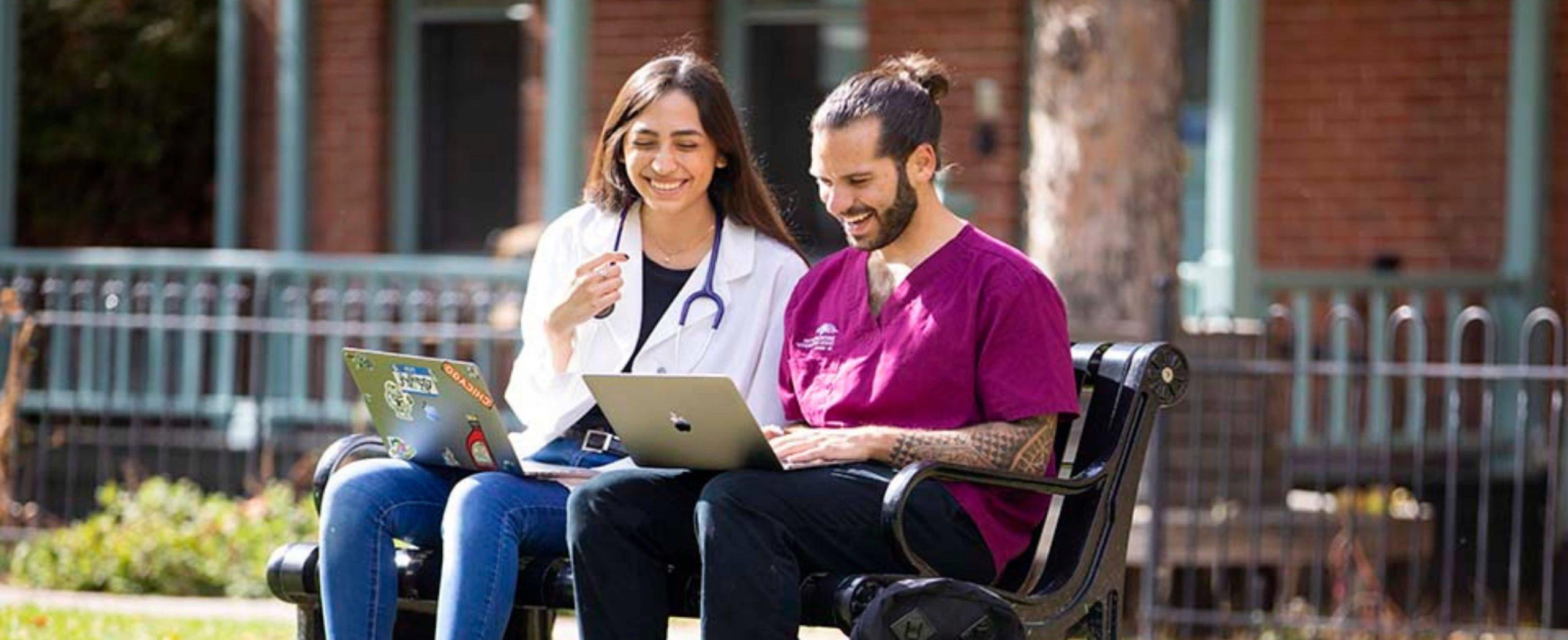 Online MSU Denver students learning outside the classroom