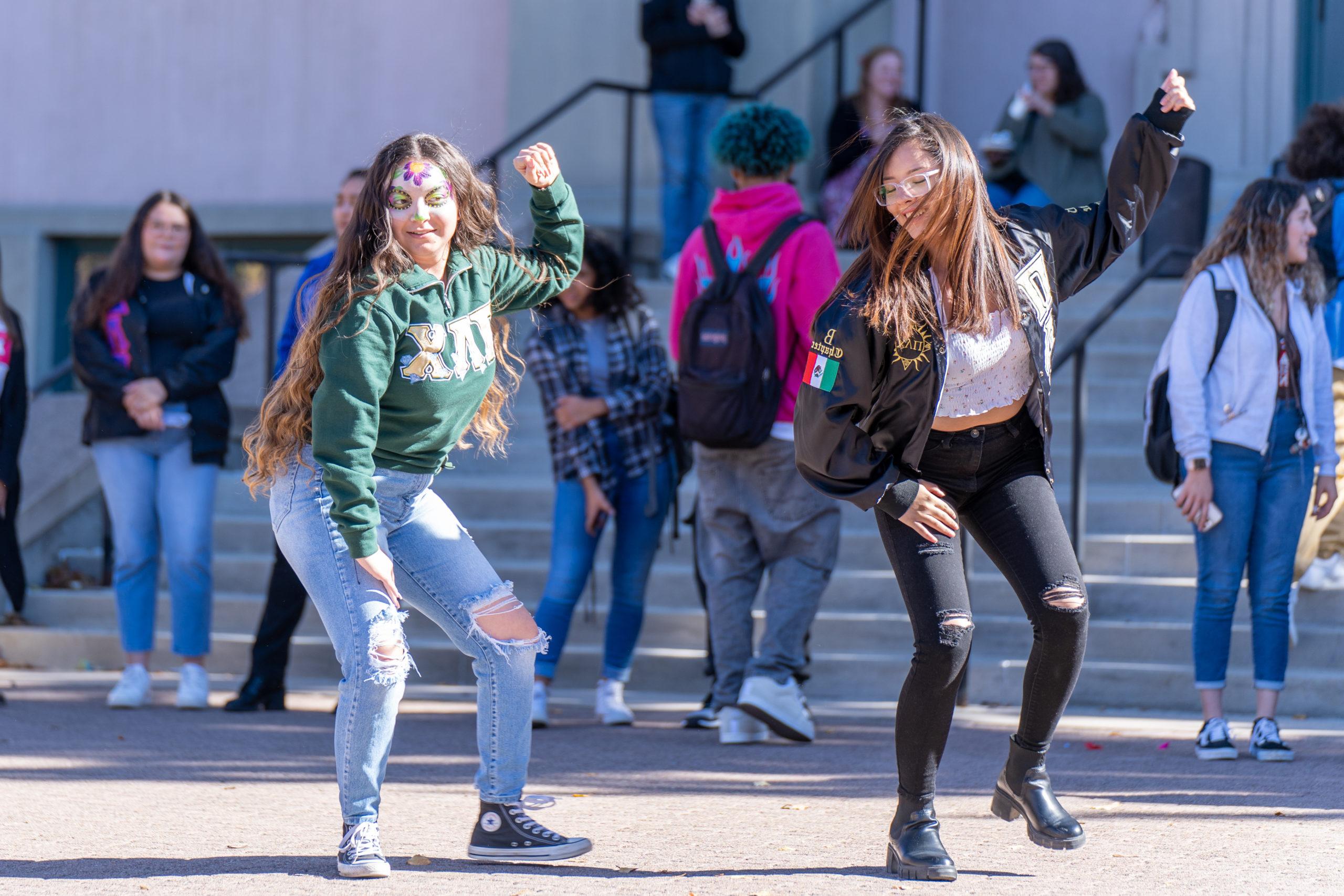 Greek organization members strolling