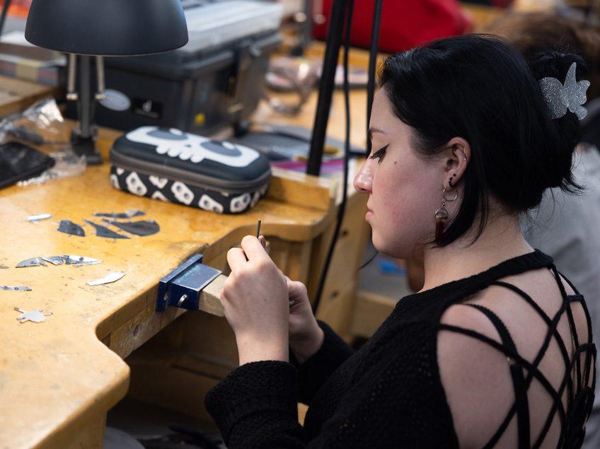 Students work in the Jewelry Studio.