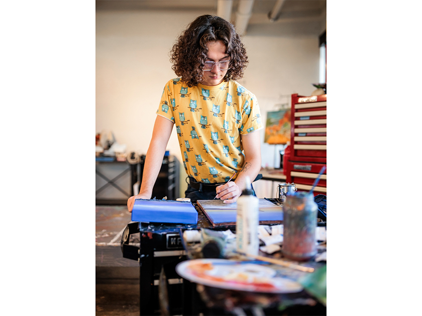 Student working in the Painting Studio.