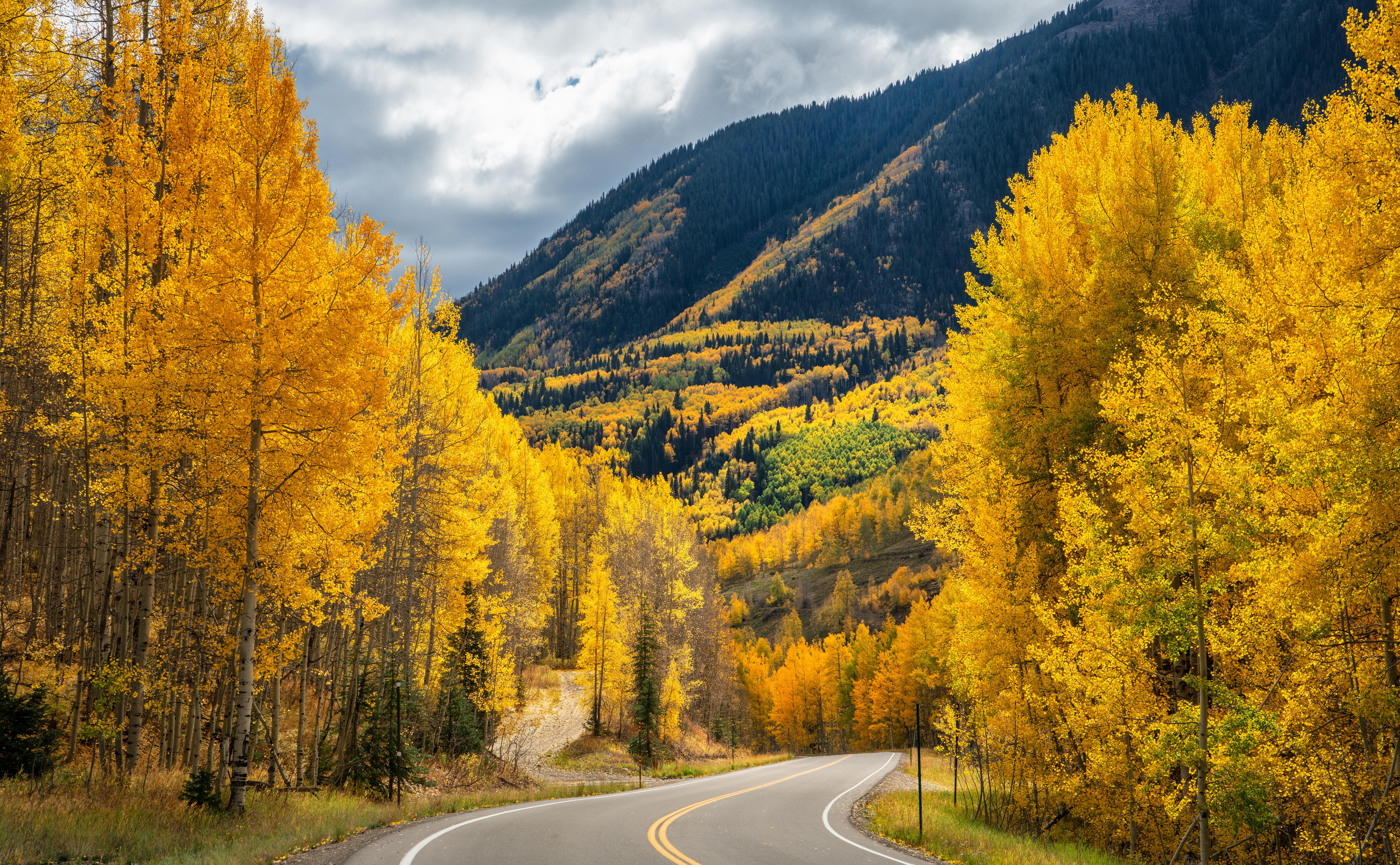 Autumn views between Telluride and Delores Highway 145