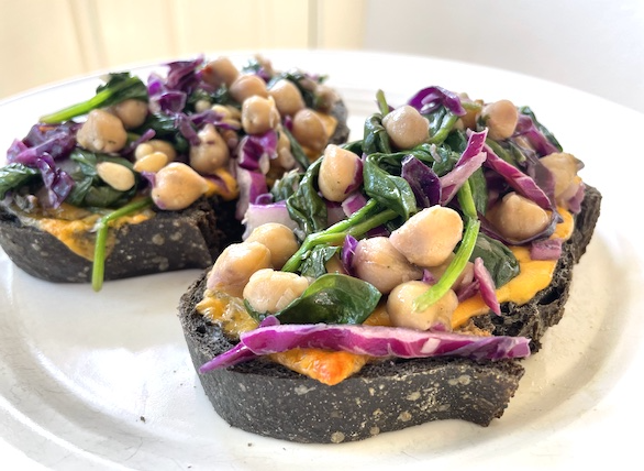 image of chickpeas on toast