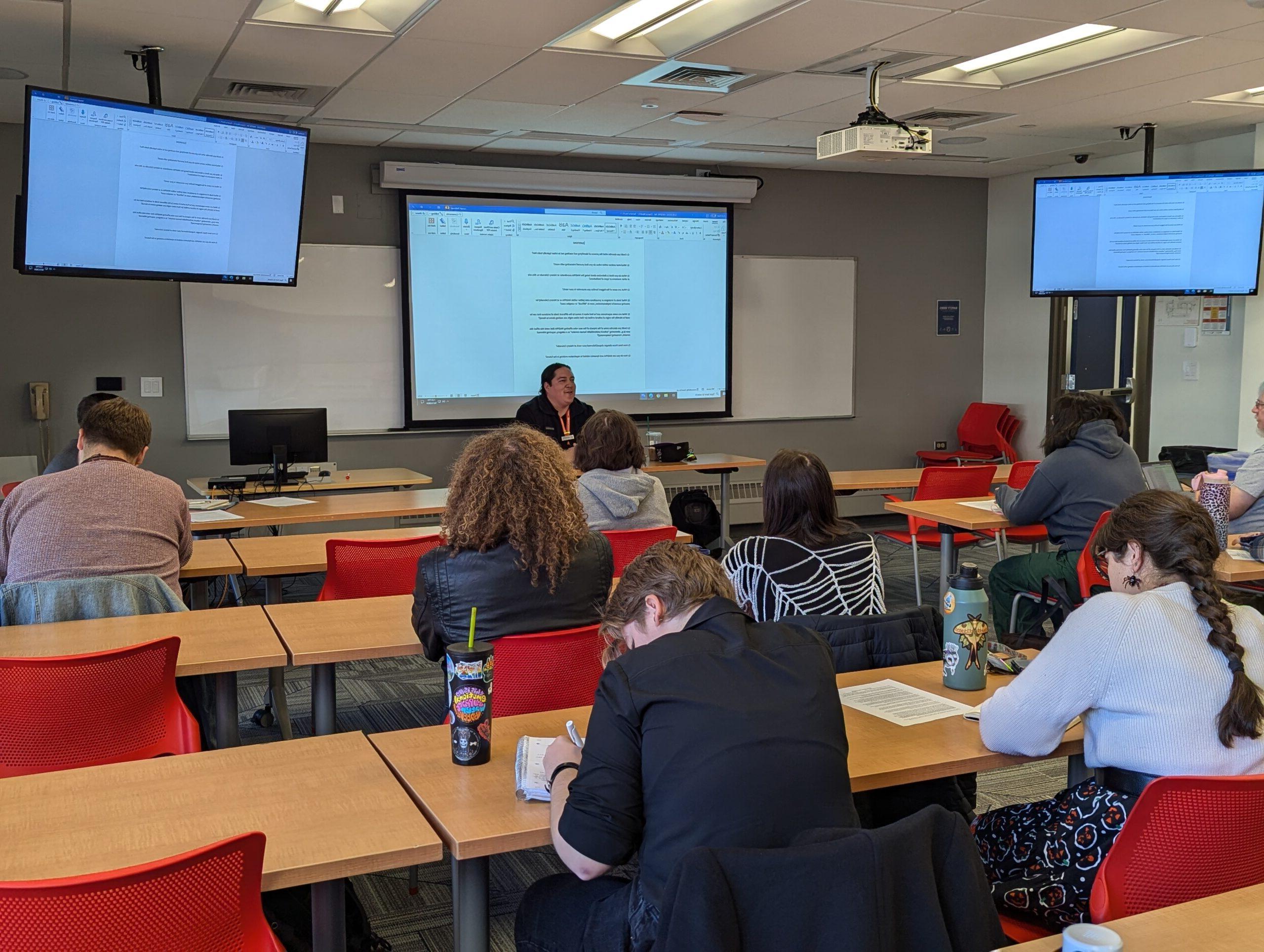 Chance Ward of History Colorado delivering a colloquium talk to the Department of Sociology and Anthropology on October 31, 2024.